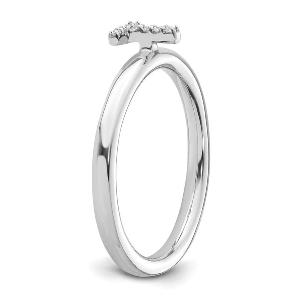 Kazi Luxury 14k White Gold Stackable Diamond Init… - image 6